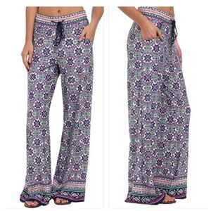 Nanette Lepore Beach Pant Emerald Pink White Green XS